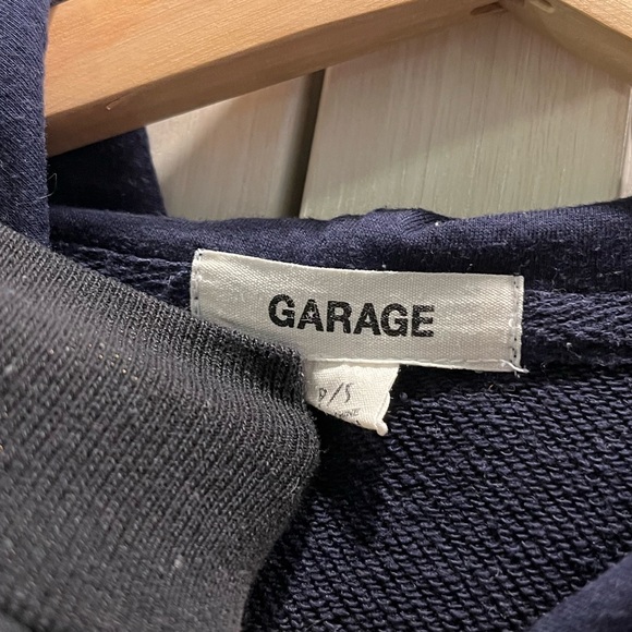 Garage Navy Blue Cropped Hoodie - Picture 2 of 3
